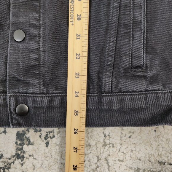 Forever 21 Men's Black Denim Jacket Size Medium Gorpcore 100% Cotton - Picture 11 of 12